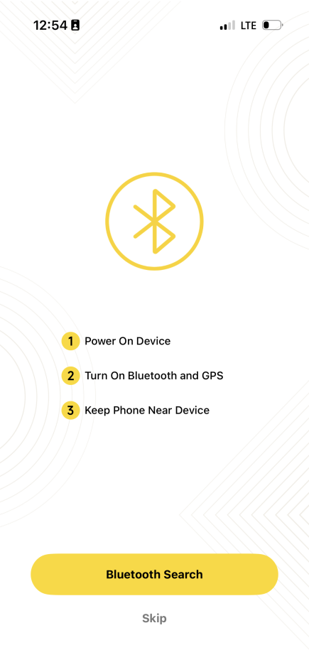 App Bluetooth search page